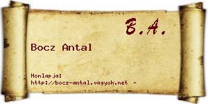 Bocz Antal névjegykártya